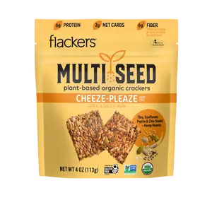 Cheeze-Pleaze Multi Seed Flackers Organic Crackers, 4oz / 6-Pack Cheeze-Pleaze Multi Seed Flackers Organic Crackers, 4oz / 6-Pack