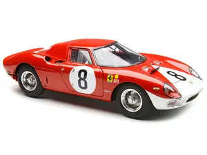 Ferrari 250 LM #8 "N.A.R.T." 2nd Place "12 Hours of Reims" (1964) Limited Edition 1/18 Diecast Model Car by CMC