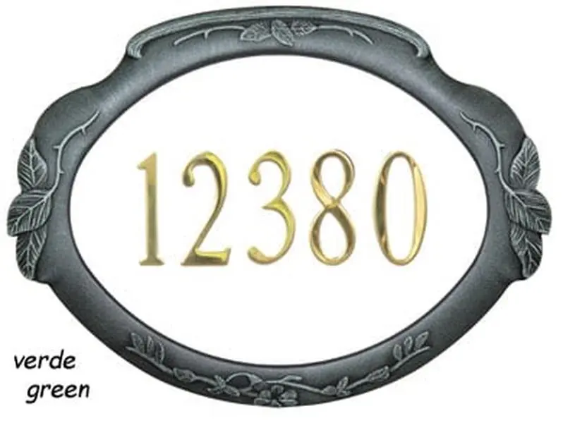 Classic Aluminium Address Plaque - Verde Green, Home Decor Sign for Room Decor