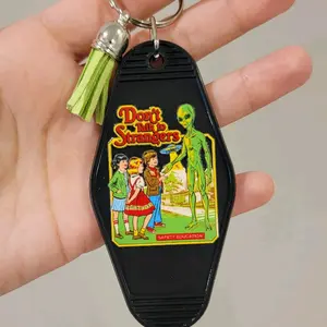 Halloween Don't Talk To Strangers Safety Education Alien Motel Keychain