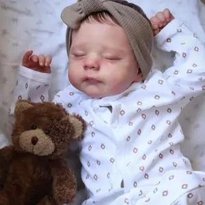 20 Inch 50 CM Reborn Baby Doll Toy For Girl Vinyl Limbs and Cloth Body Asleep Doll Handmade Fashion Birthday Gift Play House Toys