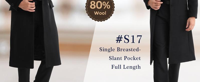 APTRO Men's Luxury Full Length Trench Coat Long Wool Overcoat Winter Windbreaker Beige Full Length Wool Material Windbreaker for Cold Weather Menswear Jackets Tights Stylish Tops Plain Lengthened Lengthy Outstretched Prolonged