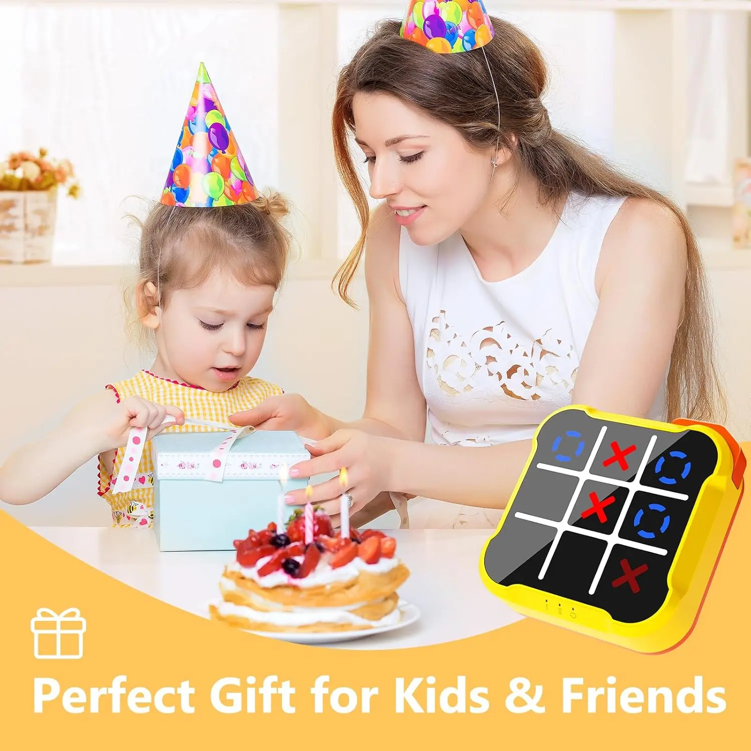 Multi-Game Tic Tac Toe Console, Fun Brain Puzzle Toy for the Whole Family, Boost Focus & Memory, Educational Electronic Game Machine for Kids