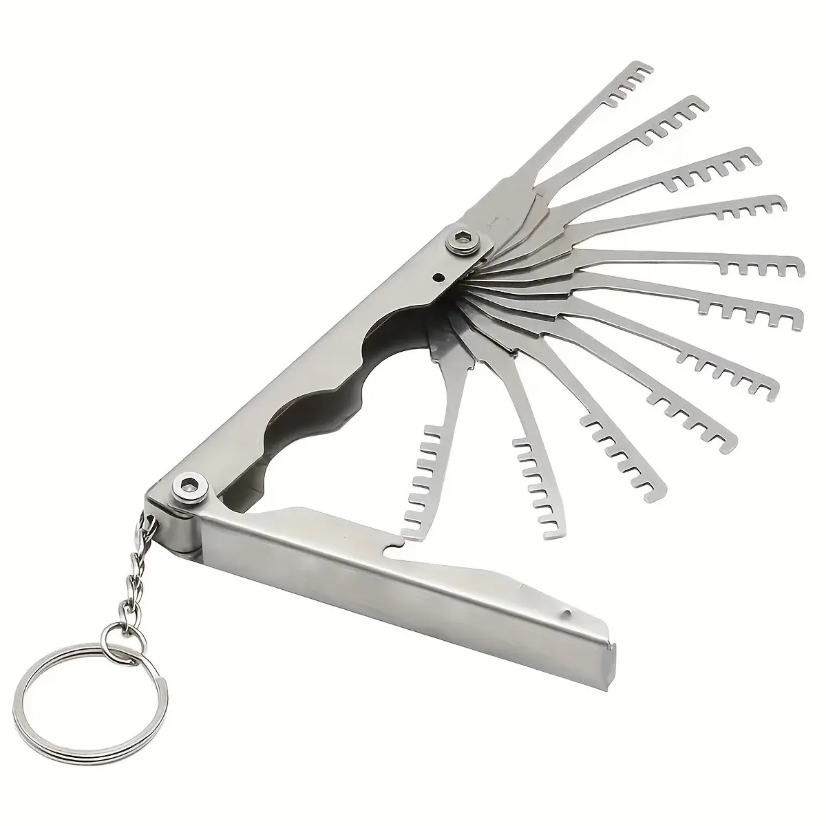 11-In-1 Foldable Comb Tool Set, Quick Release Stainless Steel Multi-Functional Manual Tool with Key Ring, Portable Handheld Accessory, Multitool Set, Multifunctional Tool, Multi Tool Kit