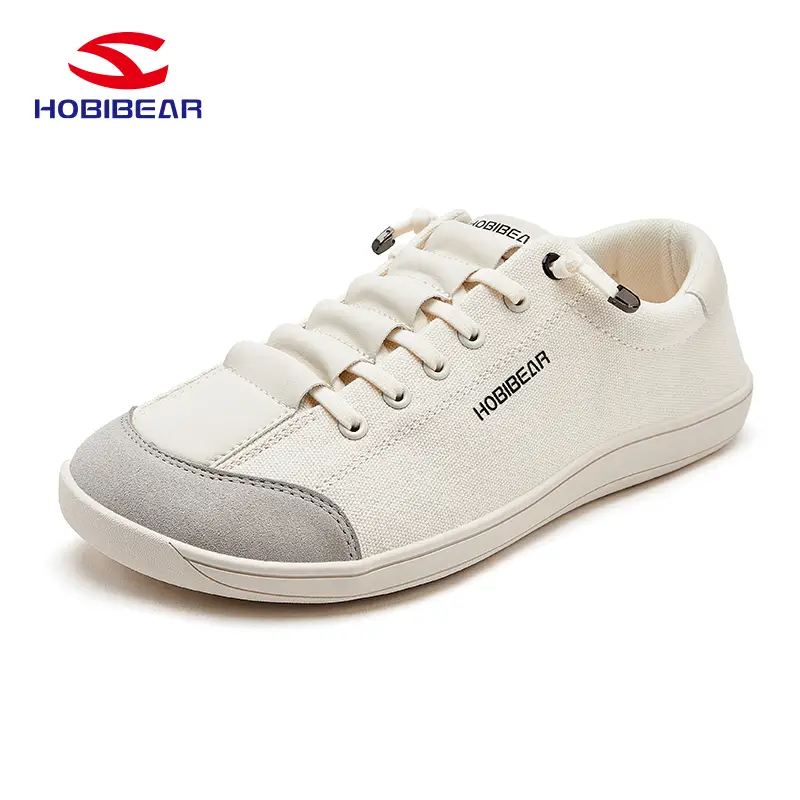 HOBIBEAR Barefoot Minimalist Shoes Womens Mens | Zero Drop | Wide Width Canvas Slip-on Shoes Suitable Wide Feet Casual Daily Walking