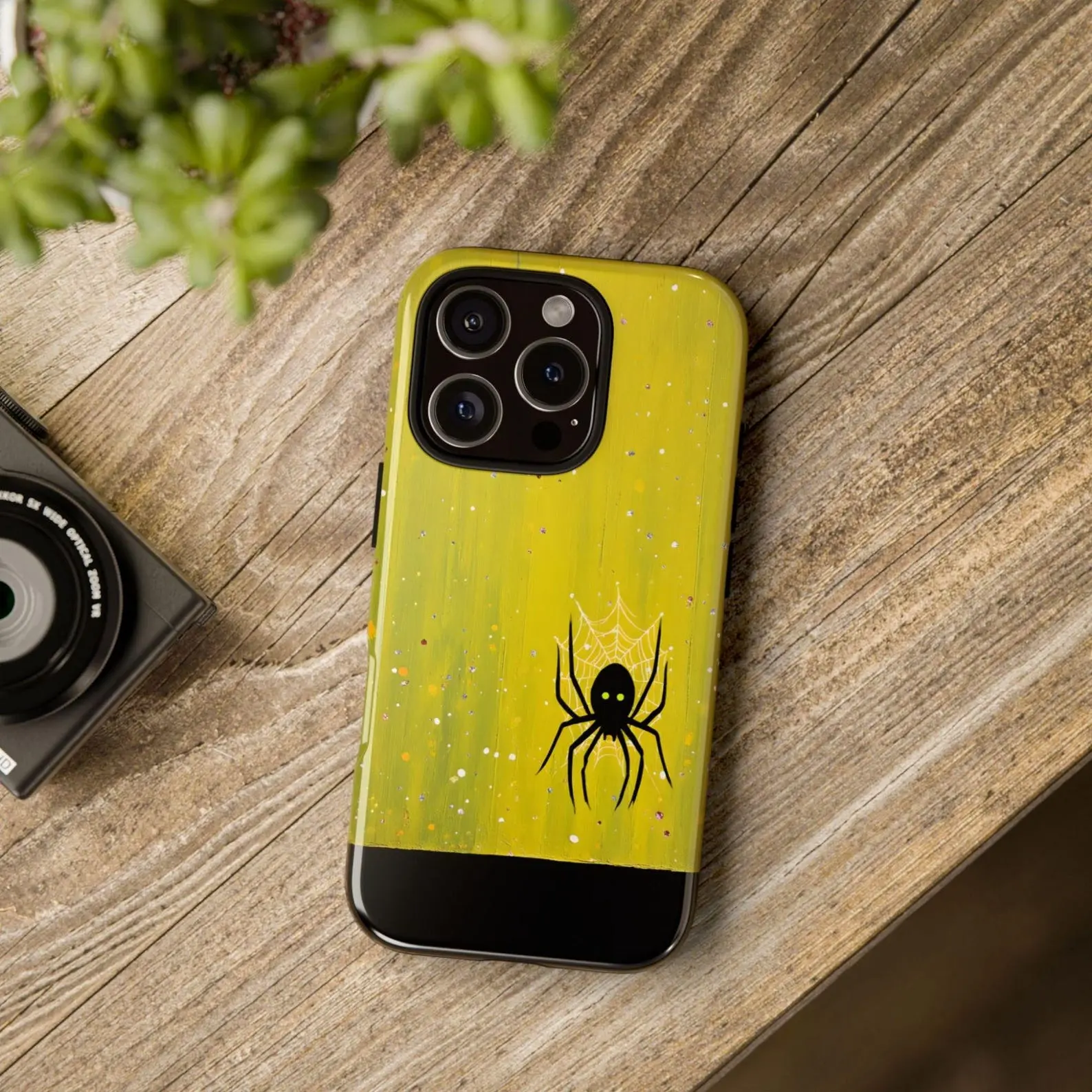 Quirky Yellow Spider Phone Case - Personalized Casing Cover Shell with Protection for iPhone, Samsung, Pixel