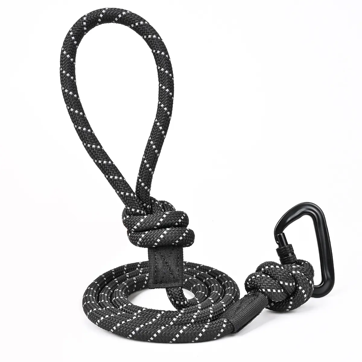 Heavy Duty Auto-Lock Dog Leash, 59in Nylon Climbing Rope with Night Safety Threads - Reflective, Safe, Escape-Proof, No Tangle, Swivel Leash for Secure Walks (Dog Harness Compatibility Note), No Tangle Leash