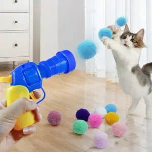 Interactive Cat Toy Ball Launcher with 20/50 Plush Balls, Perfect for Indoor Cats, No Batteries Needed, Fun Pet Playtoy