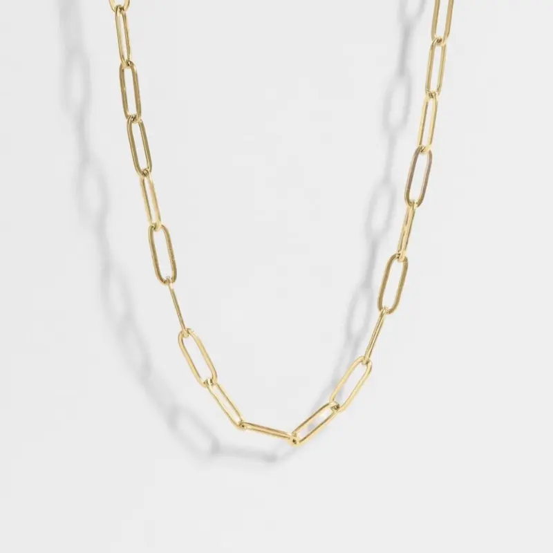 Paper clip # 56 necklace gold plated 14 k Paper clip # 56 necklace gold plated 14 k