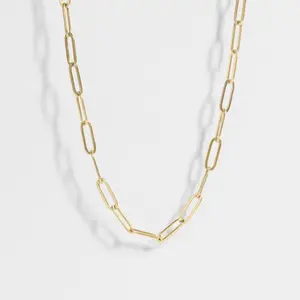 Paper clip necklace gold plated 14 k