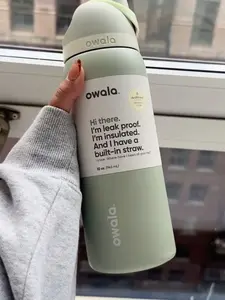 Owala 24/32oz Sage Green Stainless Steel Insulated Water Bottle – Leak-Proof Flip Straw Lid, Double Wall Vacuum, Reusable Sports & Travel Tumbler