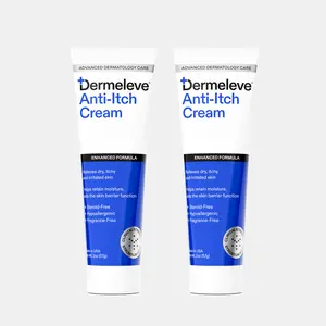 Dermeleve Anti-Itch Cream 2oz (2 pack). - Moisturizing Itch Relief Cream with Shea Butter, Hyaluronic Acid & Vitamins for Smooth Skin
