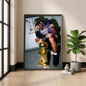Kobe Bryant Championship Poster, Mamba Mentality Wall Art, Iconic Basketball Photography Print, Sports Legend Decor, Motivational Gym Gift