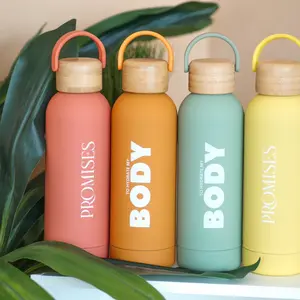 Hydration Bottle w/ Promises. Colorful Options with Wooden Handles. Insulated to keep drink hot and cold all day