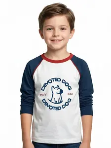 Letibati Kids Cartoon Sleepwear Cute Dog Print Long-Sleeve Moisture-Wicking Loungewear Top 18M-12Y Snug Fit Home Wear Pastel Soft Comfort Eco-Friendly Natural mini boden