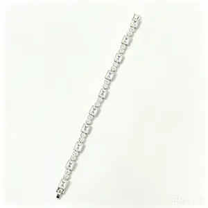 Size7.2 Bracelet | Copper-Zinc Alloy with Sparkling Cubic | Classic Art Deco Chain, Elegant Retro Jewelry for Women