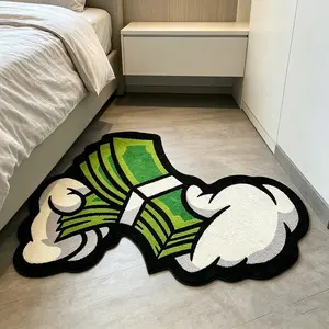 Unique Cartoon Money Shape Rug, Soft Washable Carpet for Living Room Bedroom, Creative Artistic Home Decor, Perfect Gift for Friends