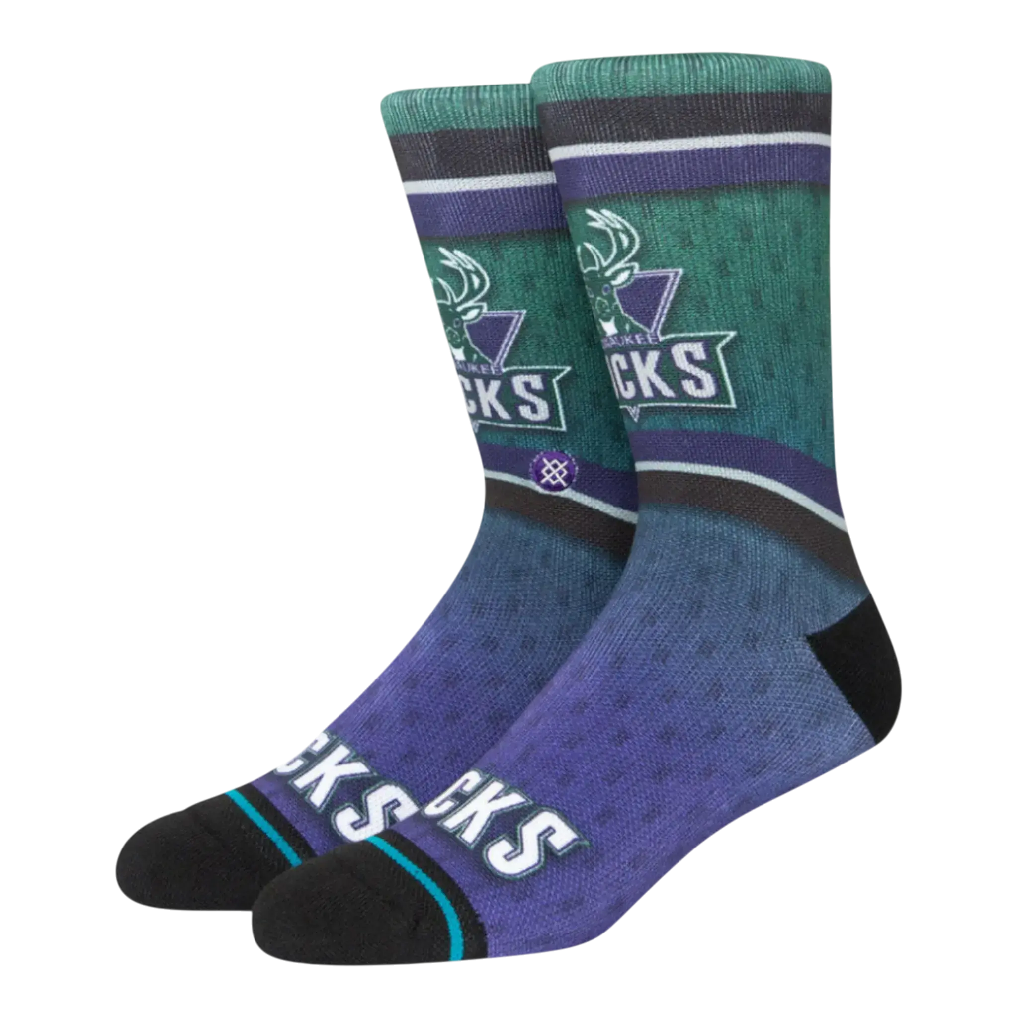 Stance x NBA Milwaukee Bucks Fader Crew Socks in Forest | Men's