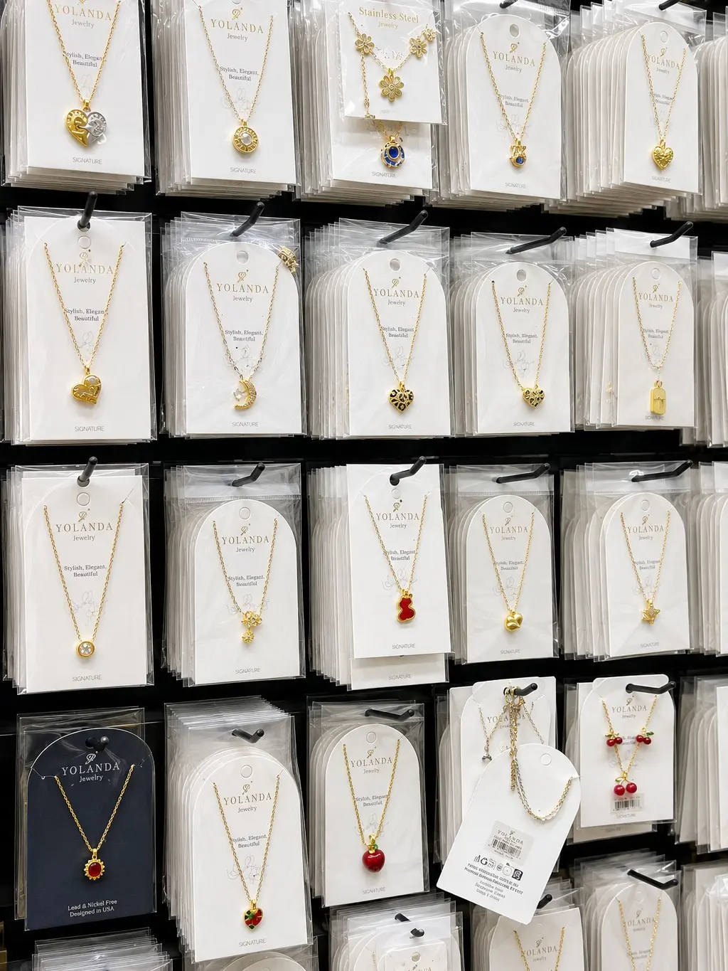 Women's 2-Pack Mystery Charm Necklaces - Random Mix & Match Brass Pendant Fashion Jewelry Assortment