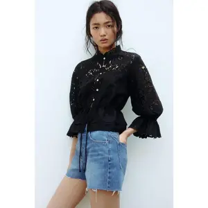H&M Raw-edge denim shorts