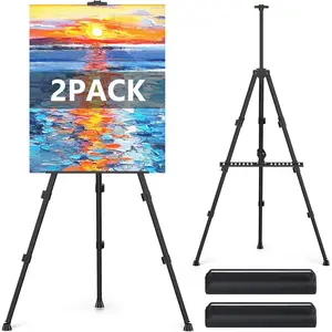 Easel Stand for Sign, 66" Easels Stand for Painting Heavy Duty, Portable Travel Easel for Display (2 Pack)