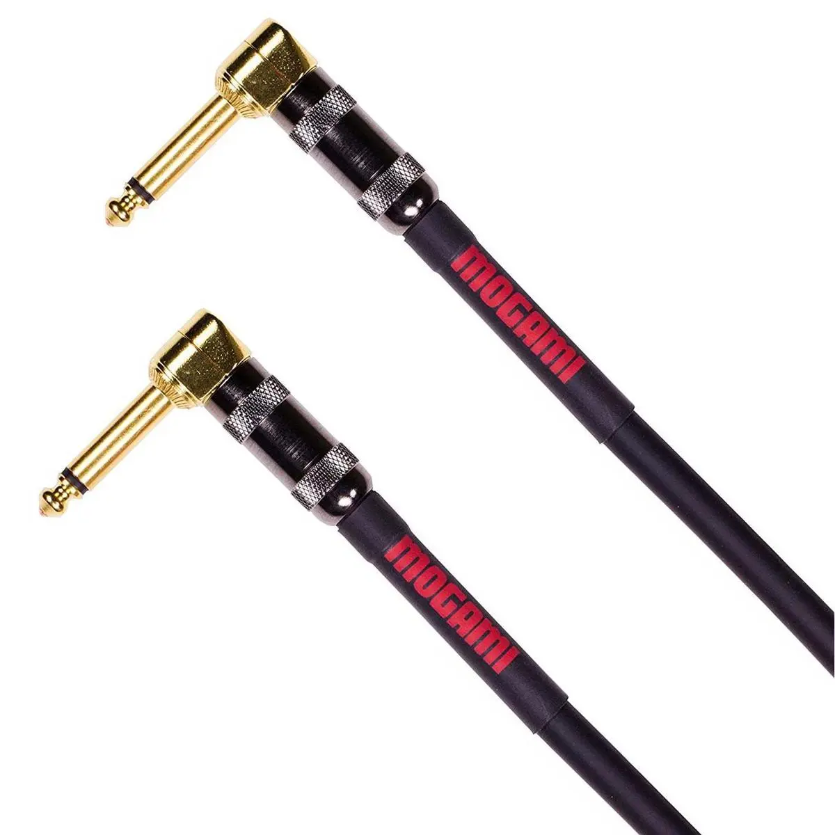 Mogami Dual Right Angle Guitar Instrument Cable, 6ft 1/4" Connectors, Compatible with Overdrive Pedals & Audio Accessories