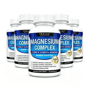 Toplux 8-in-1 Magnesium Complex Supplement, 1000mg Healthcare Mineral with Optimized Absorption Support for Daily Wellness