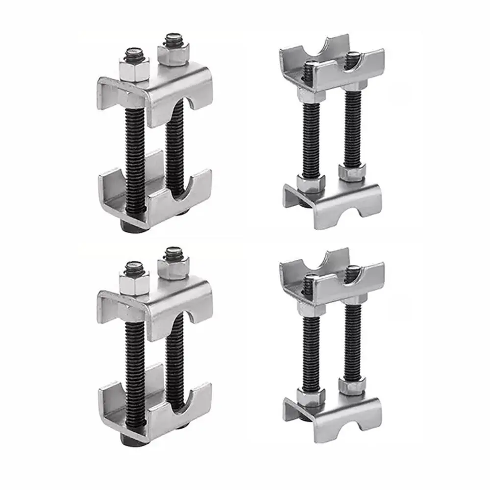 4pc Carbon Steel Mini Coil Spring Compressor, Wrench-Operated Adjustable Spring Struts Shocks Adjuster Tool with Dual Saddles (Inches Measurement)