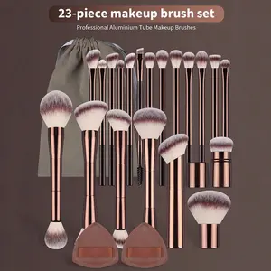 2025 new nylon hair 20 makeup sets brush professional makeup tools cross-border, one piece hair generation, factory straight hair