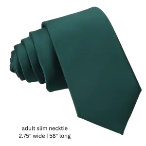 TIE MOOD Juniper Hunter Green Solid Necktie, Bow Tie & Pocket Square Collection