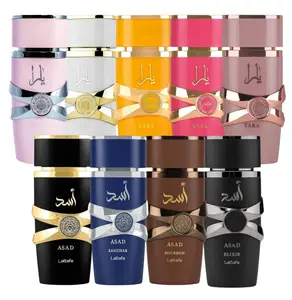 (9pc Bundle Pack) Yara + Yara Moi + Yara Tous + Yara Candy + Yara Elixir + Asad + Asad Zanzibar + Asad Bourbon + Asad Elixir by Lataffa EDP Spray,3.4oz