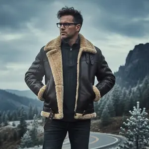 Boehne B3 Brown Leather Bomber Jacket