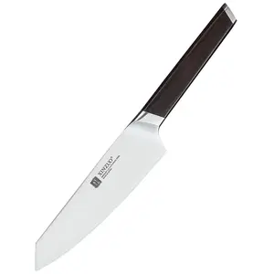 XINZUO 5-inch Utility Knife. 1.4116 molybdenum vanadium steel from ThyssenKrupp Germany. Ebony handle with optical lens processing. Mirror-polished, sharp, Cutting, rustproof, comes in a shockproof gift box - Rui Series