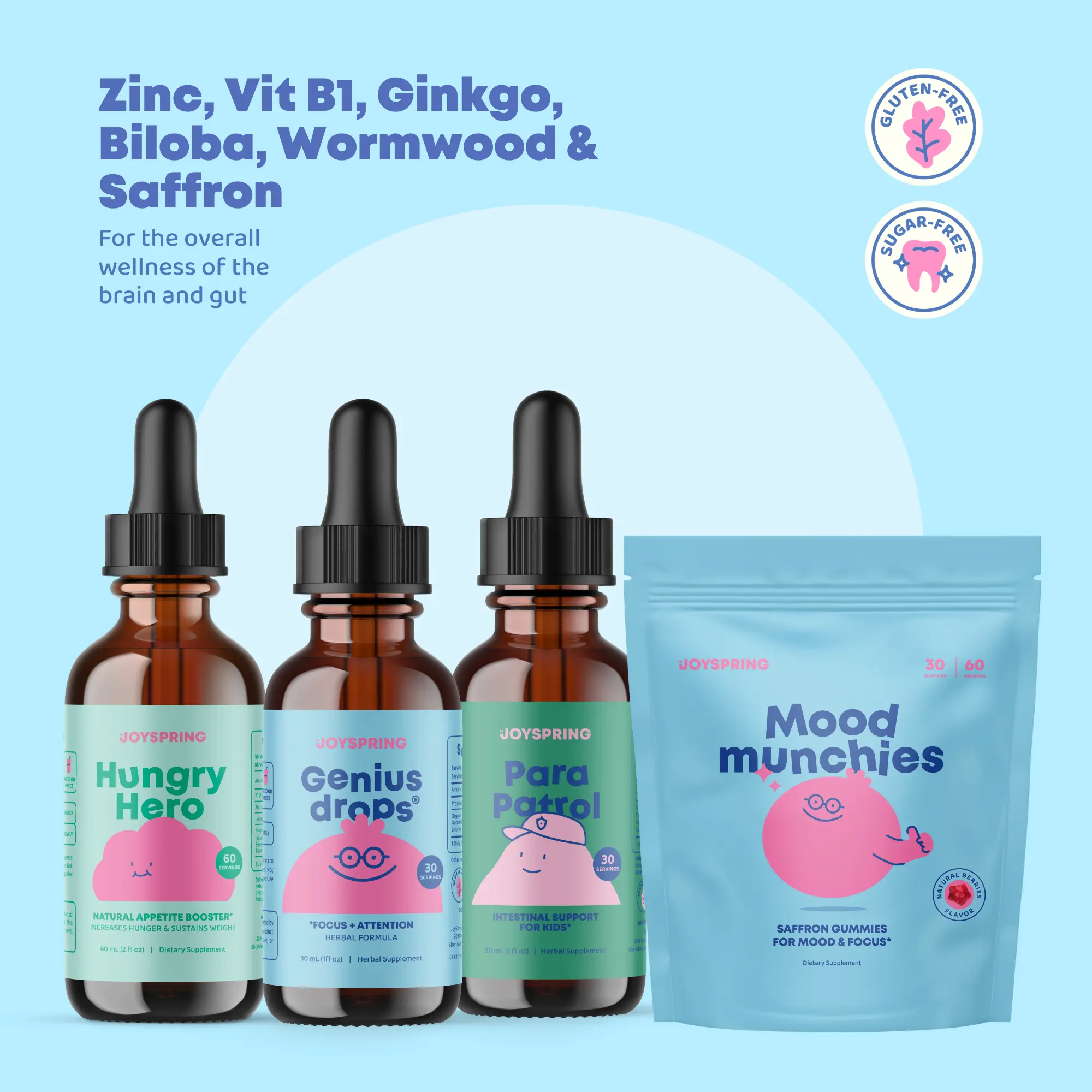 JoySpring Focus, Mood & Wellness Mega Bundle | Multivitamin + Genius + Liquid Cleanse + Saffron JoySpring Focus, Mood & Wellness Mega Bundle | Multivitamin + Genius + Liquid Cleanse + Saffron