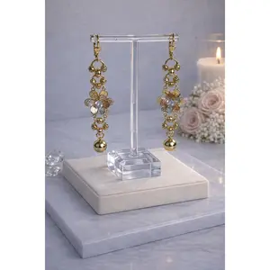 Tri-Color Long Earrings