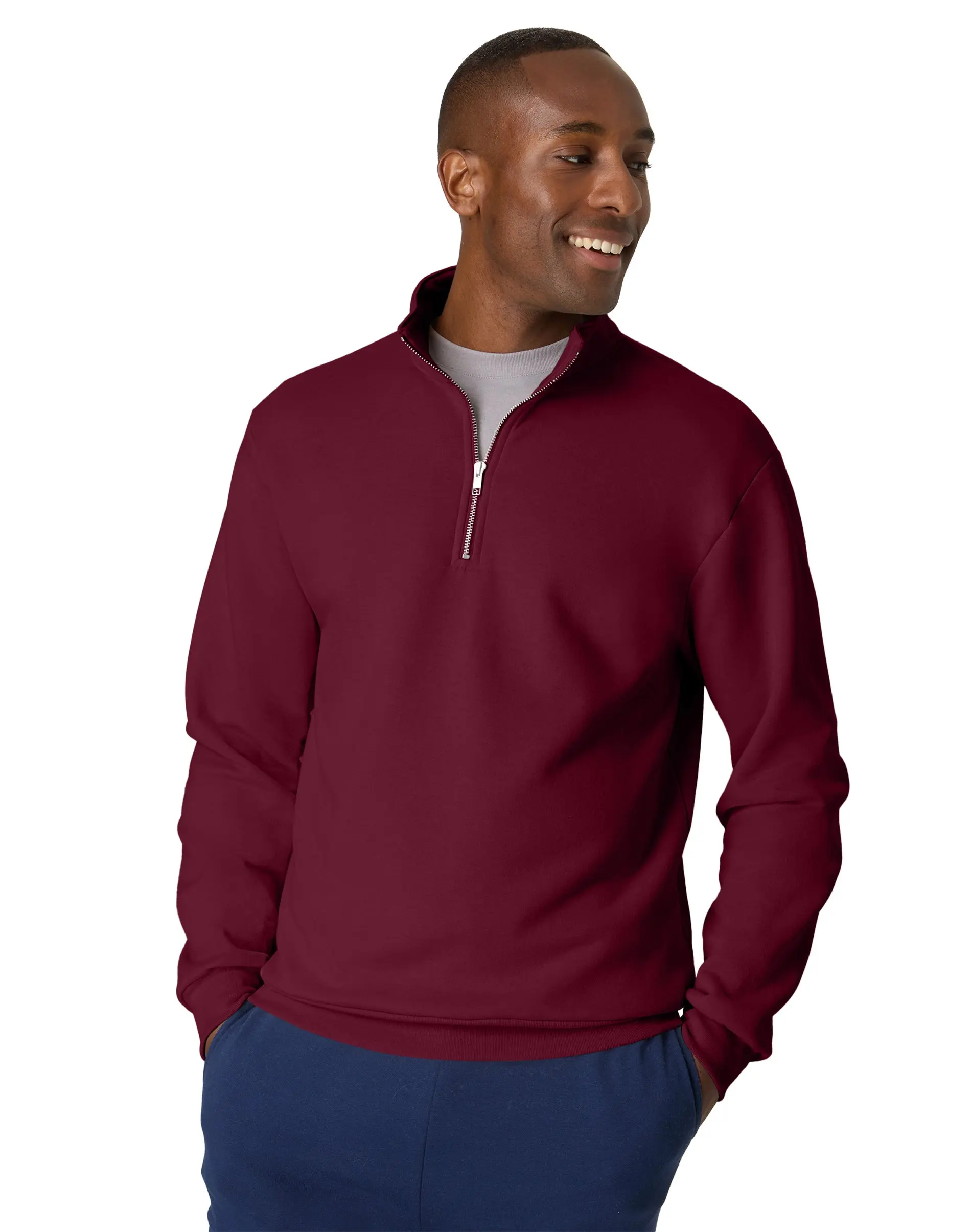 Hanes EcoSmart Men’s Fleece Quarter-Zip Pullover Hanes EcoSmart Men’s Fleece Quarter-Zip Pullover
