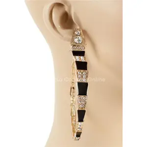 Fashion Metal Crystal Snake Earrings
