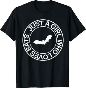 Just A Girl Who Loves Bats Gift For Women Flying animal T-Shirt - Nicolekhach Shop 48B08F76M7SF