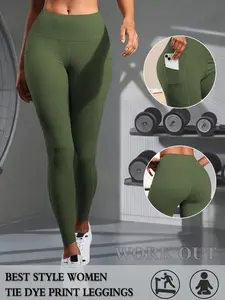 Women High Waisted Leggings with Side Pockets Stretchy Gym Fitness Running Leggings High Waist Compression