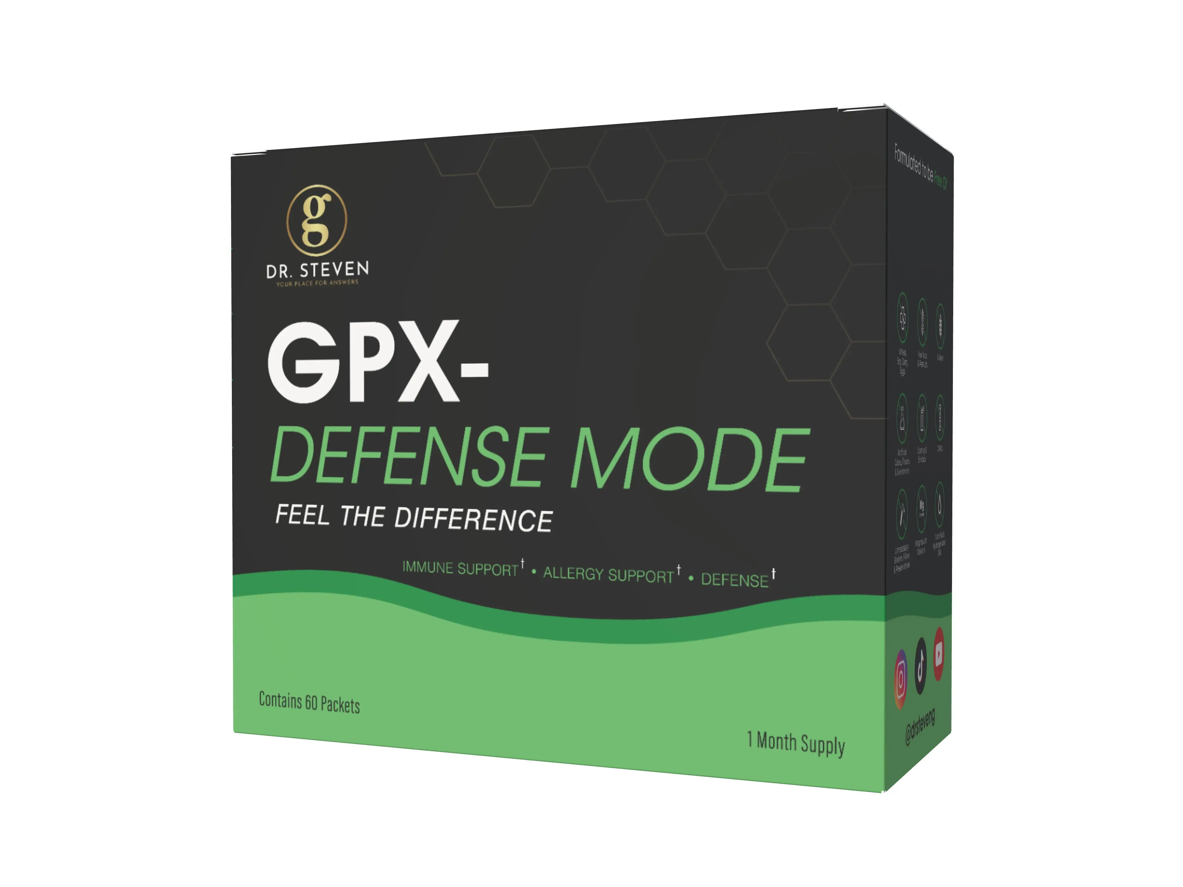 Dr. Steven GPX-Defense Mode Vitamin for Immune Support & Allergy Relief - 60 Daily Packets for Cold & Allergy Seasons