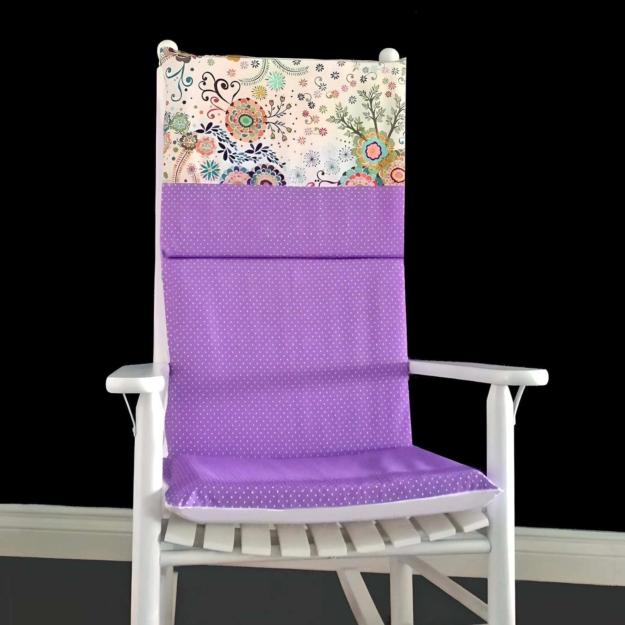 Purple Flower Dots Rocking Chair Cushion