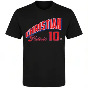 Christian Pulisic 10 Logo Icons Adult Natural Crew Neck Short Sleeve T-Shirt