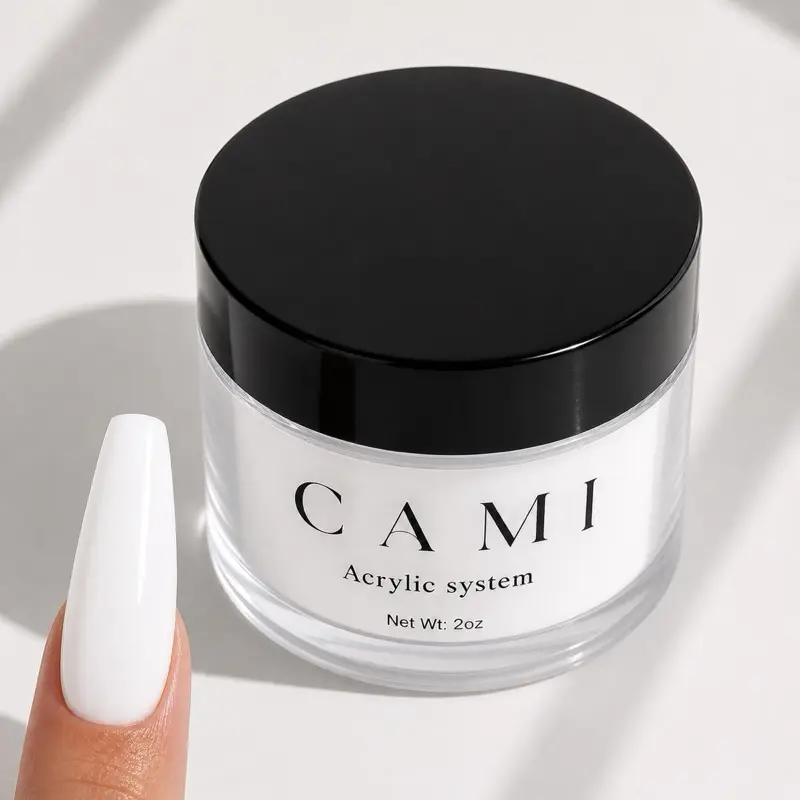 CAMI Professional Acrylic Nail Powder - 2oz, Smooth Application & Long-Lasting Nails,  (Milky white )