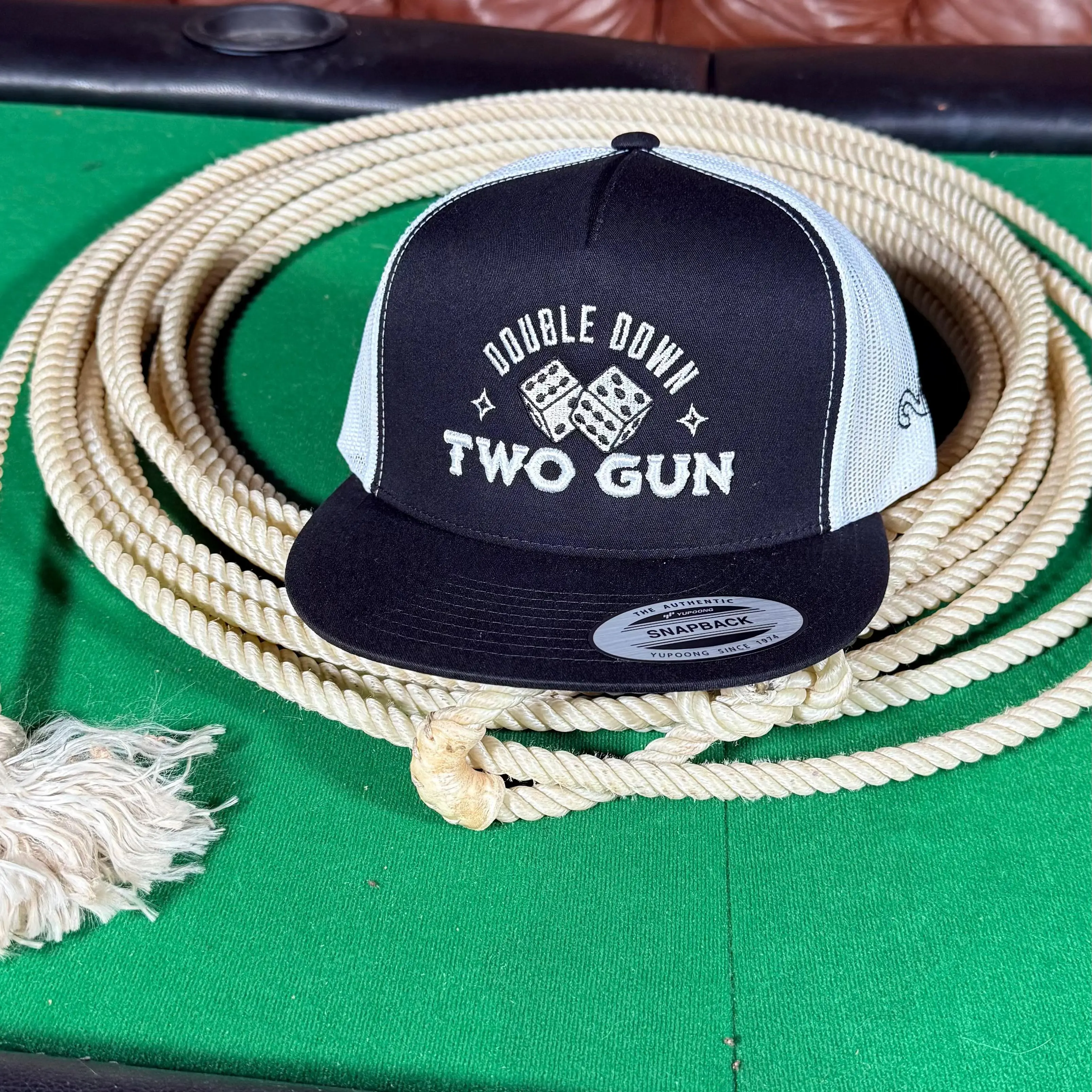 Men's Double Down Snapback Hat with Elevated 3D Puff Embroidery, Tall Crown Vintage Western Casino Style for Everyday Wear, Mens Hats, Men's Snapback Hats