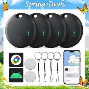 Smart Tags-4 Pack (Android Only) Bluetooth Air Tracker Tags,Luggage Tracker Works with Google's Find Hub App,Minimalist Design Key Finders Item Locator for Cars, Kids,Wallets, Suitcases Anti-loss Device,Left-behind alert,Replaceable Battery Protection
