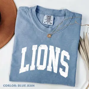Comfort Colors Vintage Lions Game Day T-shirt Tailgate Football Tee Mascot College Spirit Top Teacher Team Graphic Unisex Fall Sports TShirt