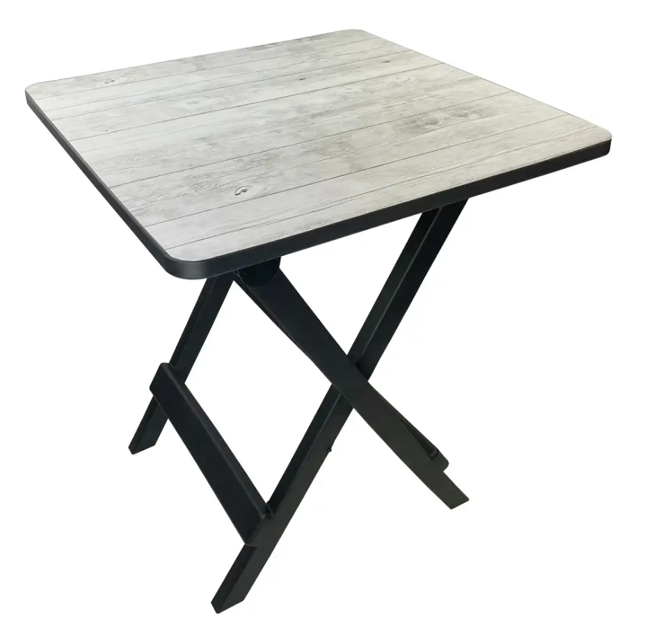 Ozark Trail 19-inch Folding Camp Side Table, Plastic, Gray Wood Grain