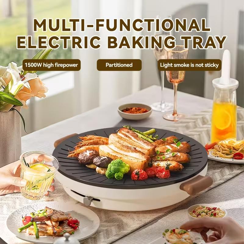 TANLOOK Smokeless Non-Stick Electric Griddle, Compact Indoor Grill & Frying Pan for Pancakes, Burgers, Steaks - Aluminum, 120V, Plug Powered