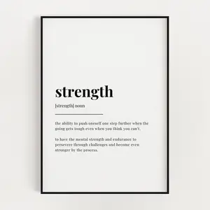 Artistic Strength Definition Print - Waterproof Unframed Home Decor Wall Art, Room Decoration for Kitchen, Wardrobe with Multiple Themes