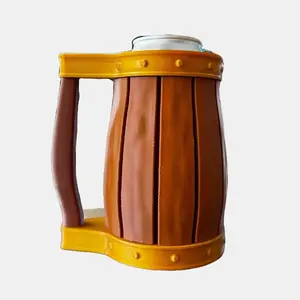 Fantasy Tankard - 16oz Insulated Can Koozie - GOLD ( Drink Drinkware Flasks Tumbler Mug Portable ) Drinkware Beverage tumbler Flask Water Bottles